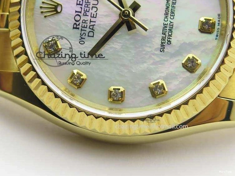 MiroTime 0106 DateJust 36mm Wrapped YG BP-Maker Best Edition White MOP Dial On Wrapped YG Bracelet ETA Bright 3835